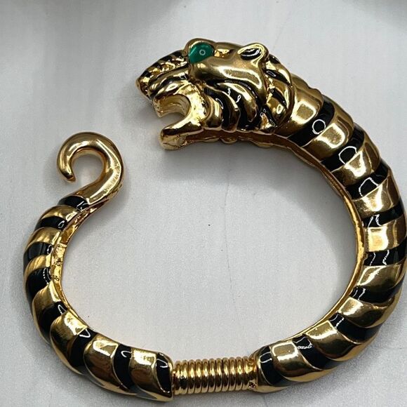 Tiger Green Eye Bangle Kenneth Jay Lanee - Picture 10 of 14